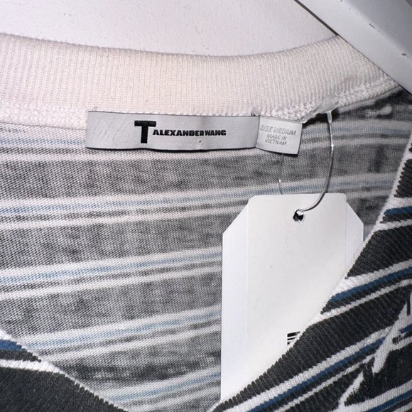 T by Alexander Wang Striped Cinch-Front Tee - Picture 7 of 8